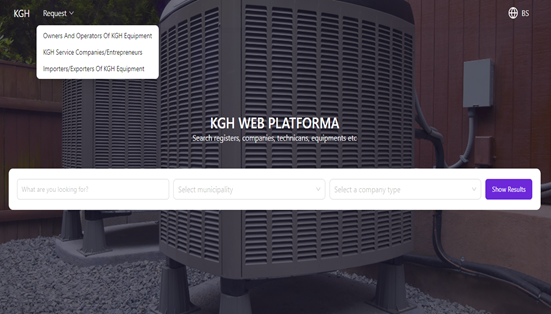 Public website for presenting registers of KGH operators